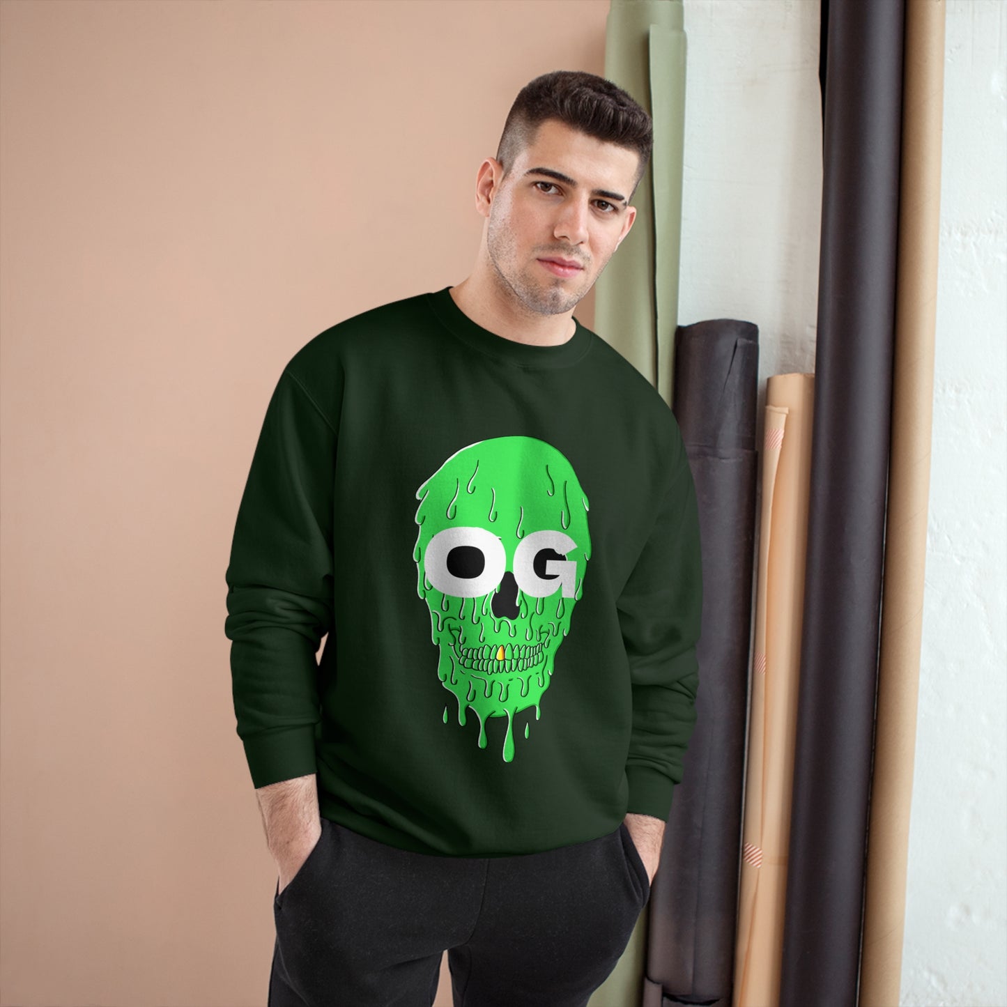 OG Green Skull Premium Champion Sweatshirt