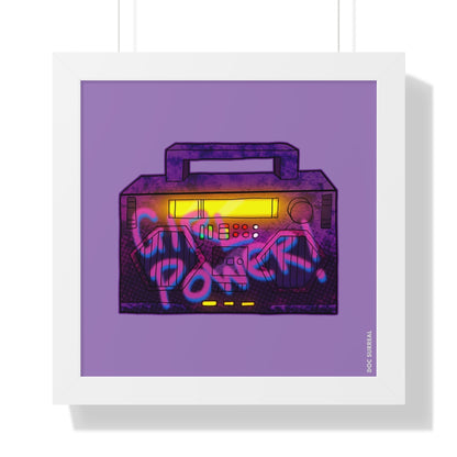 Girl Power BoomBox -16 x 16 Framed