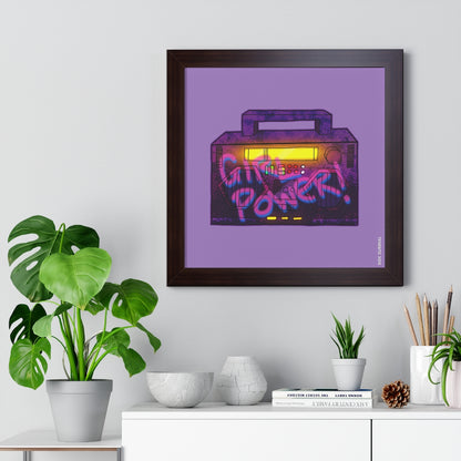 Girl Power BoomBox -16 x 16 Framed