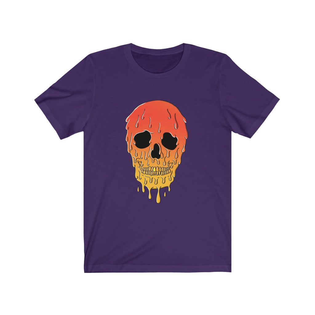 Toxic Orange Melting Skull T-Shirt