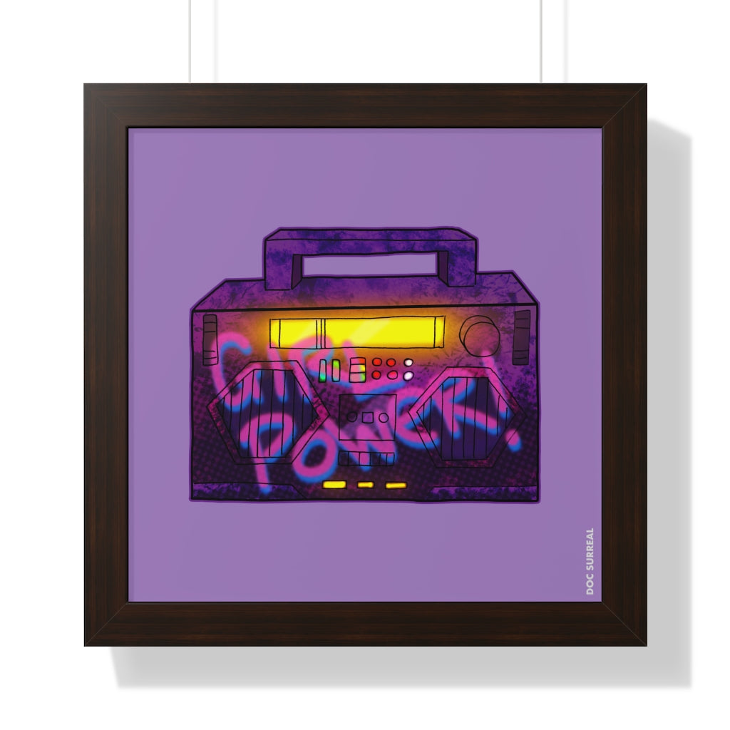 Girl Power BoomBox -16 x 16 Framed