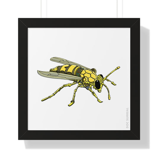 Cyber Bee -16 x 16 Framed