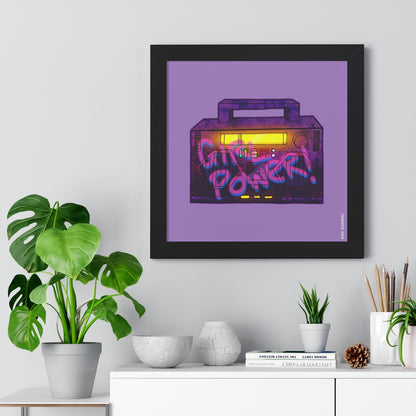 Girl Power BoomBox -16 x 16 Framed