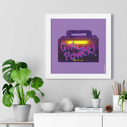 Girl Power BoomBox -16 x 16 Framed