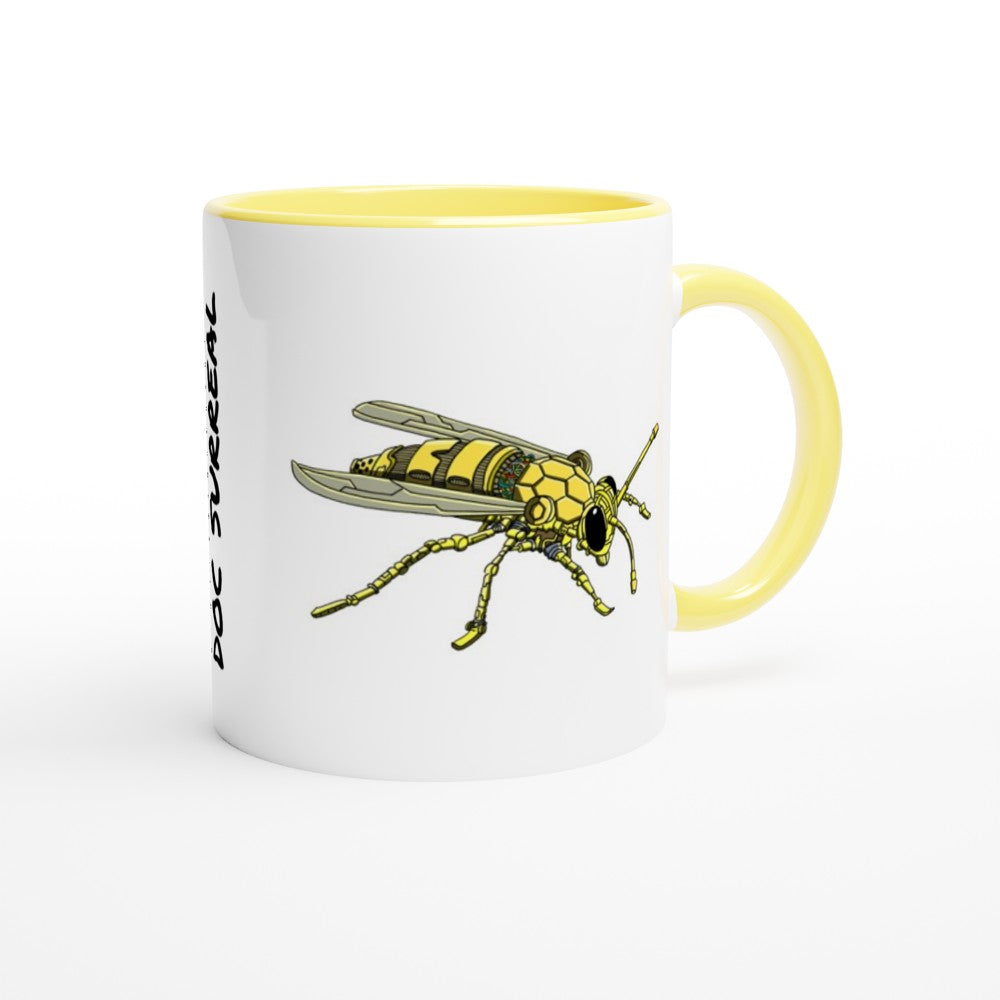 Cyber Bee 11oz Ceramic Mug with Color Inside